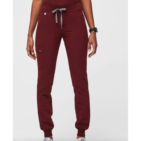 FIGS Burgundy Womens HIGH WAISTED ZAMORA Jogger SCRUB PANTS Size XXS Regular NWT - Picture 1 of 6